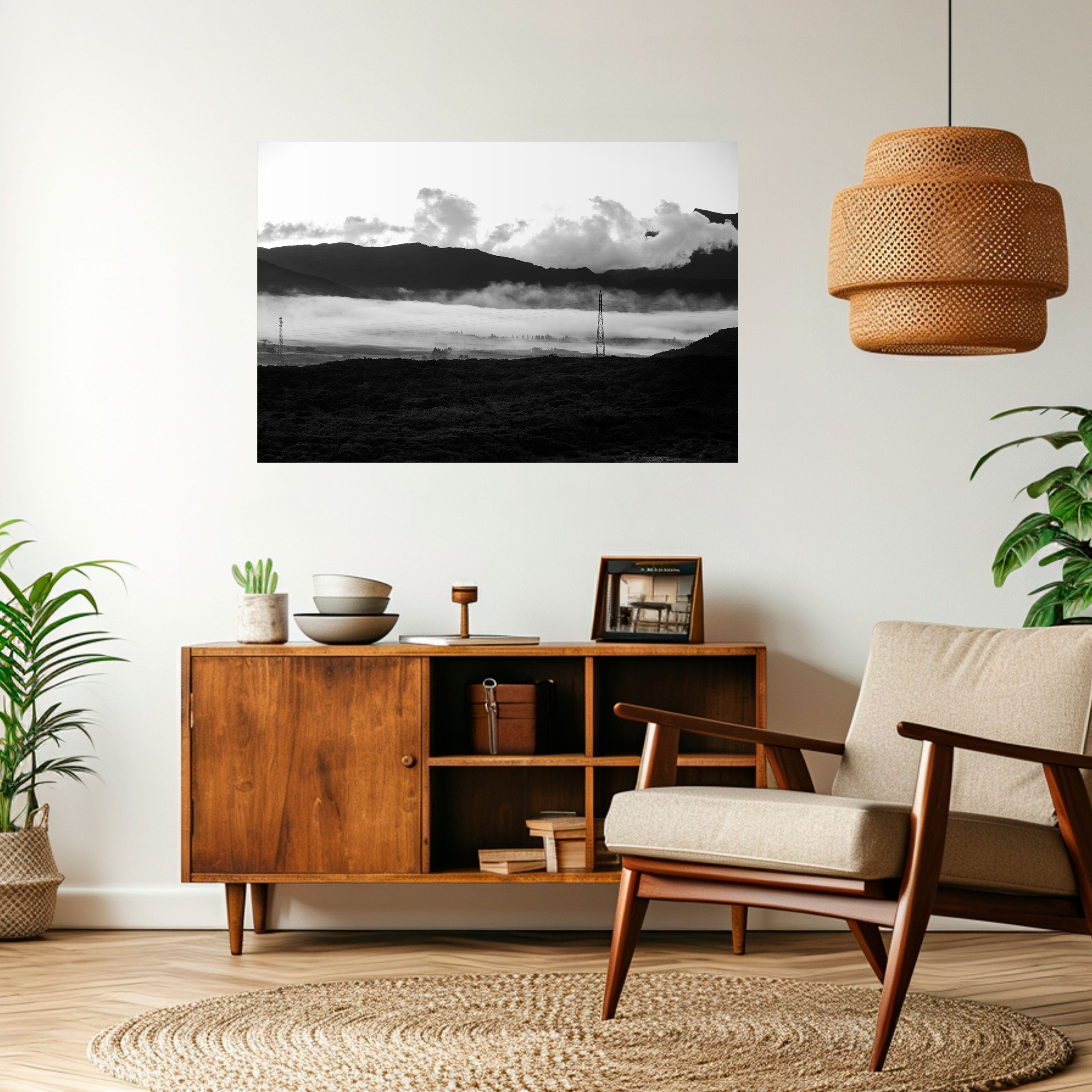 MISTY MOUNTAIN RADIANCE Peel and Stick Horizontal Poster