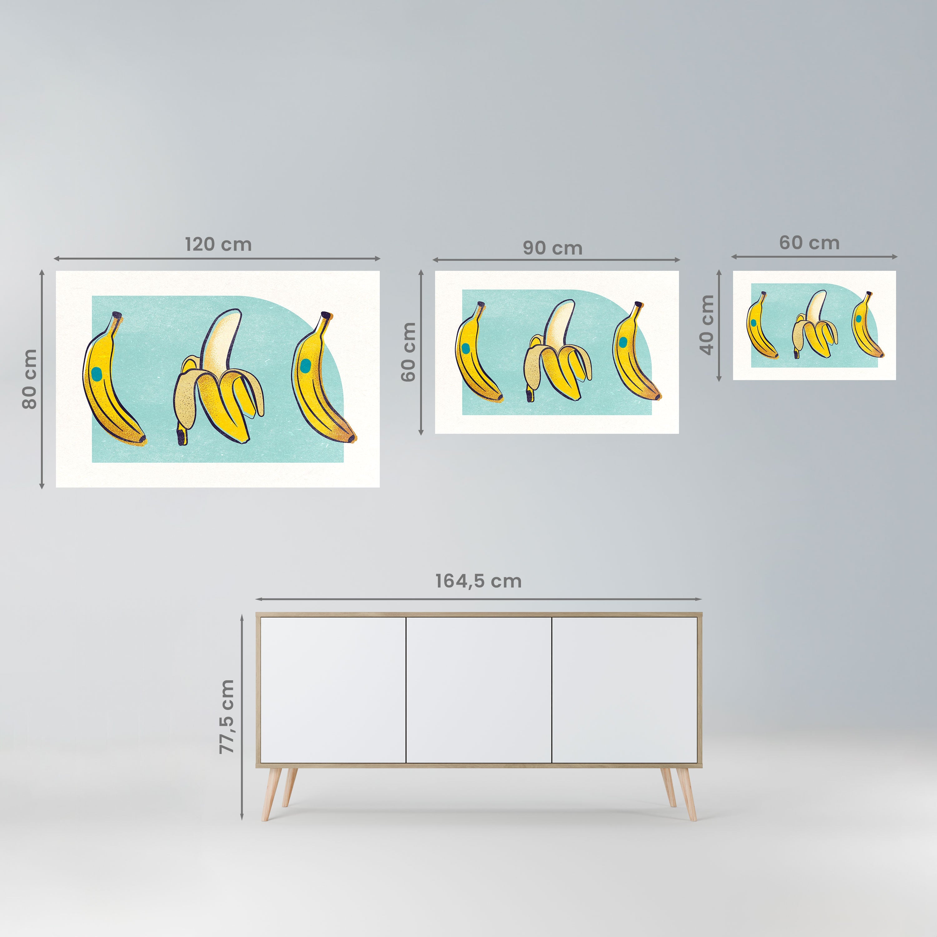 BOLD BANANA BOUQUET Peel and Stick Horizontal Poster