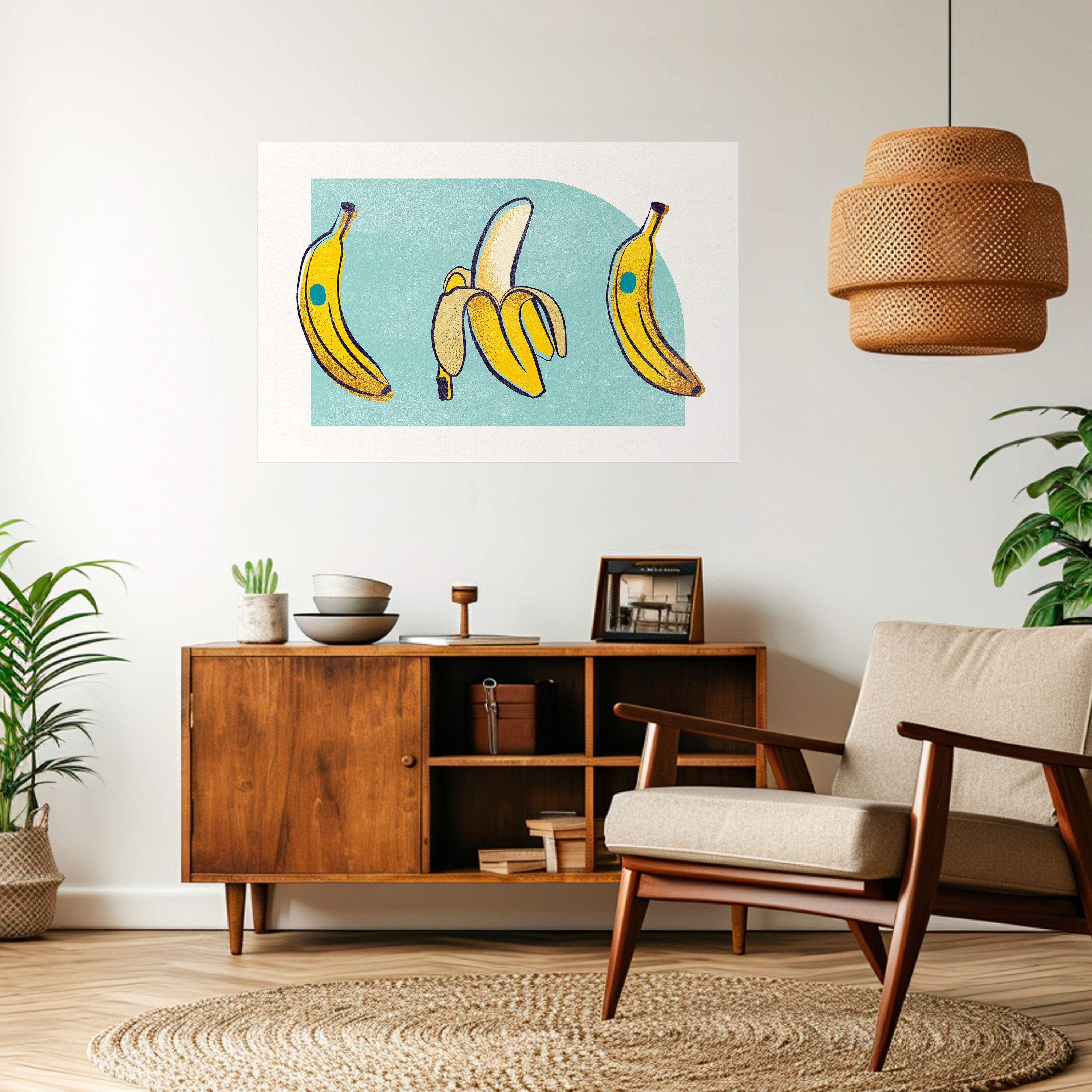 BOLD BANANA BOUQUET Peel and Stick Horizontal Poster