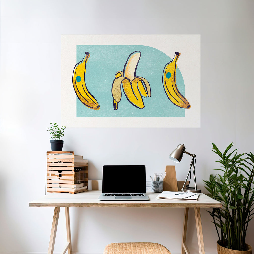 BOLD BANANA BOUQUET Peel and Stick Horizontal Poster