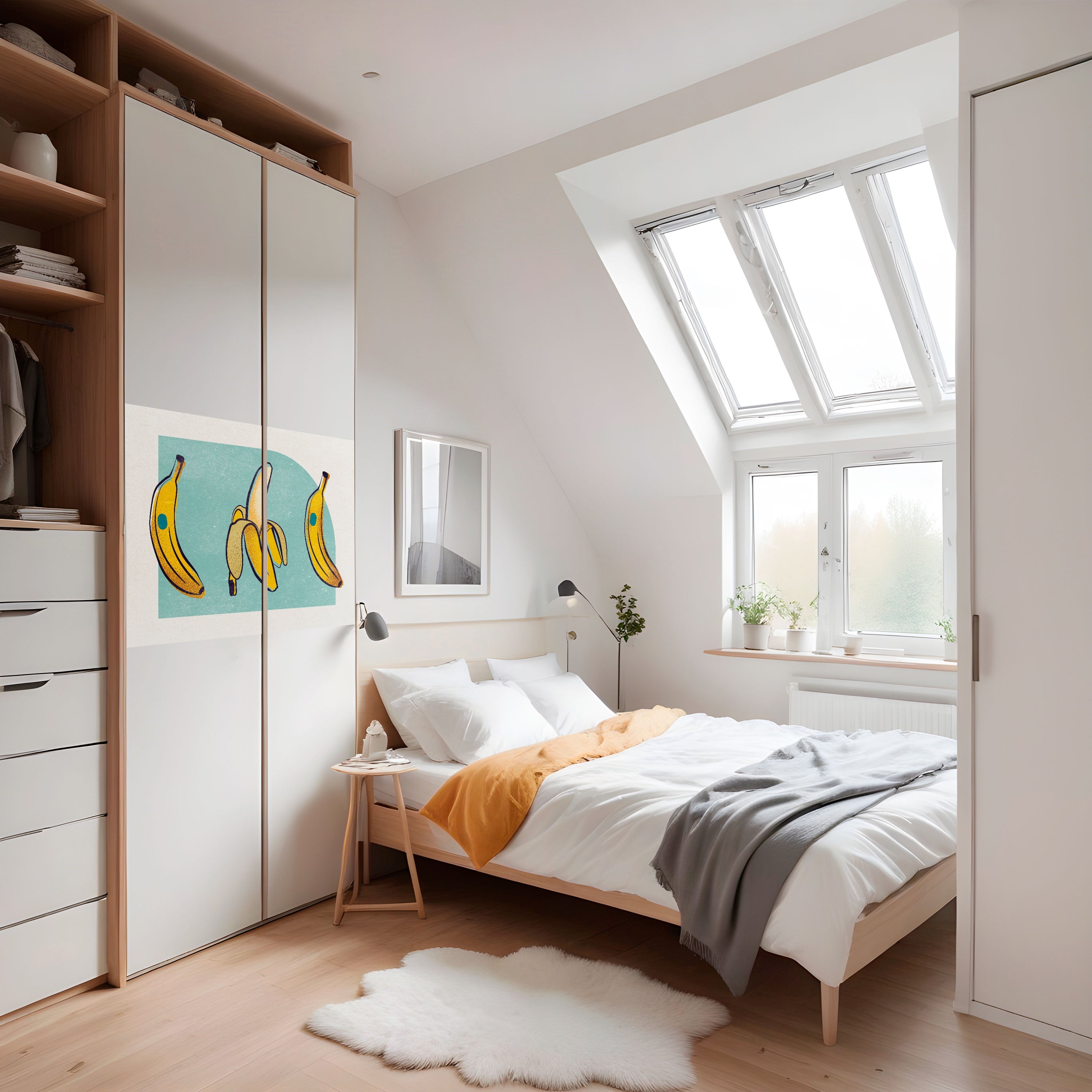 BOLD BANANA BOUQUET Peel and Stick Horizontal Poster