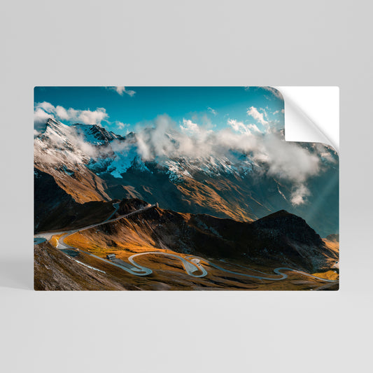 MOUNTAIN SERPENTINE Póster Autocolante Horizontal