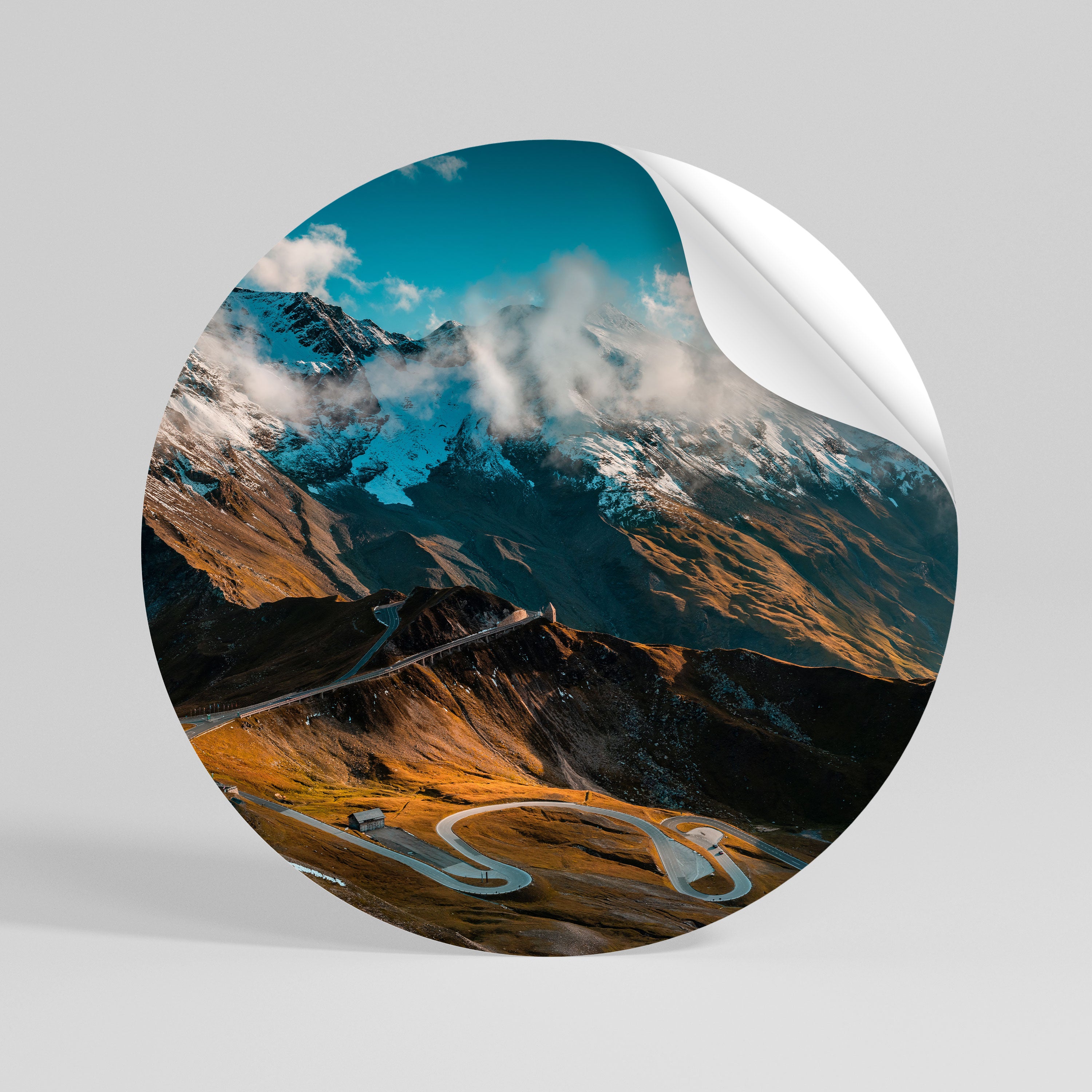 MOUNTAIN SERPENTINE Peel and Stick Round Sticker