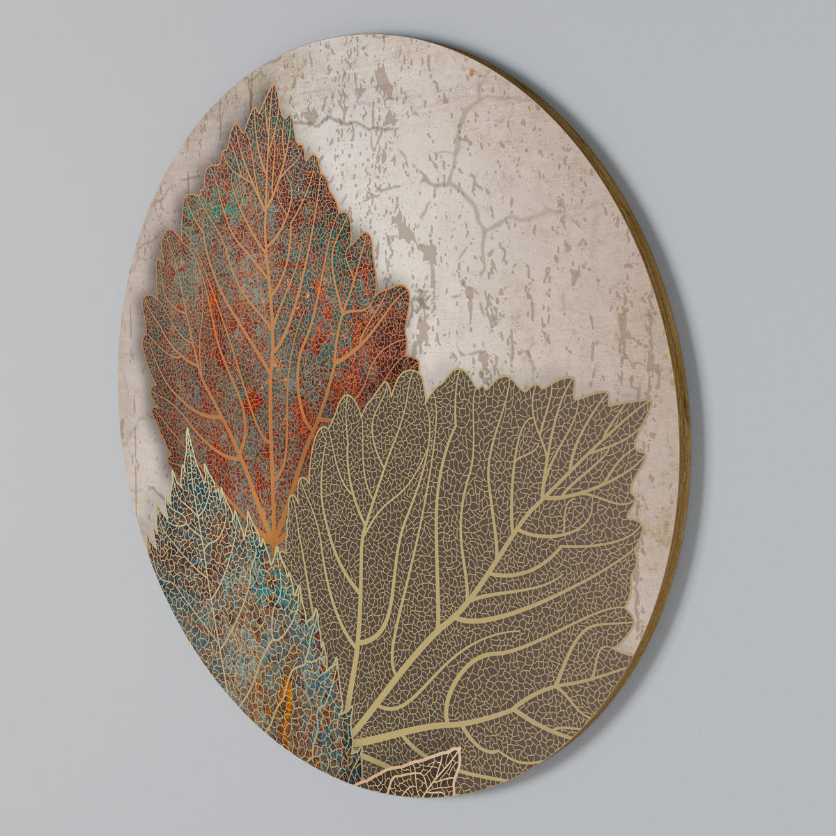 LEAVES OF TIME Arte de Parede Redonda