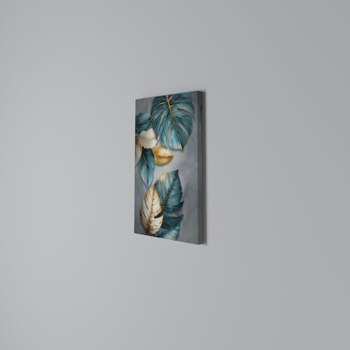 ELEGANCE IN LEAVES Quadro em tela vertical