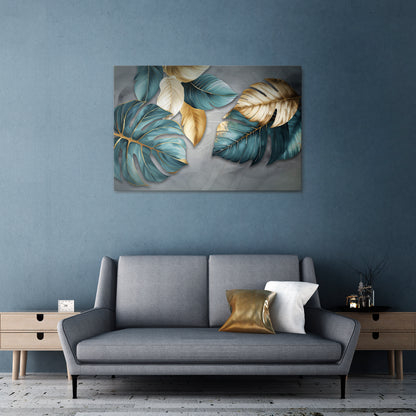ELEGANCE IN LEAVES Horizontal Canvas Print