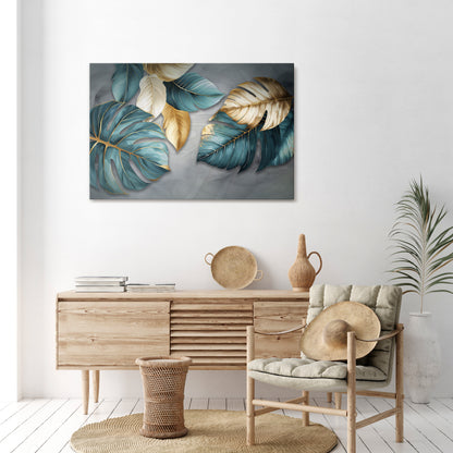 ELEGANCE IN LEAVES Horizontal Canvas Print