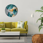ELEGANCE IN LEAVES Quadro Redondo Decorativo