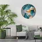 ELEGANCE IN LEAVES Quadro Redondo Decorativo