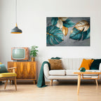 ELEGANCE IN LEAVES Peel and Stick Horizontal Poster