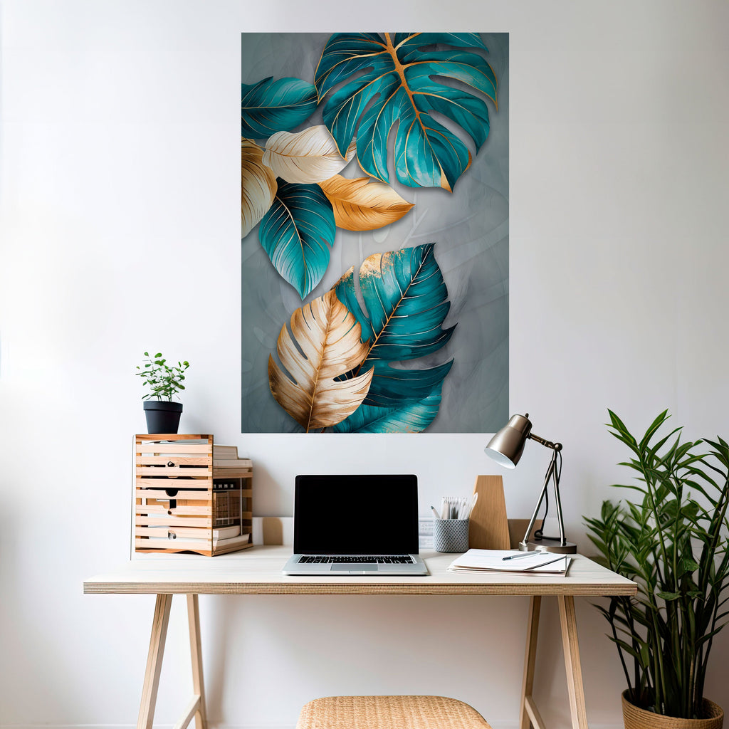 ELEGANCE IN LEAVES Poster Vertical Autocolante