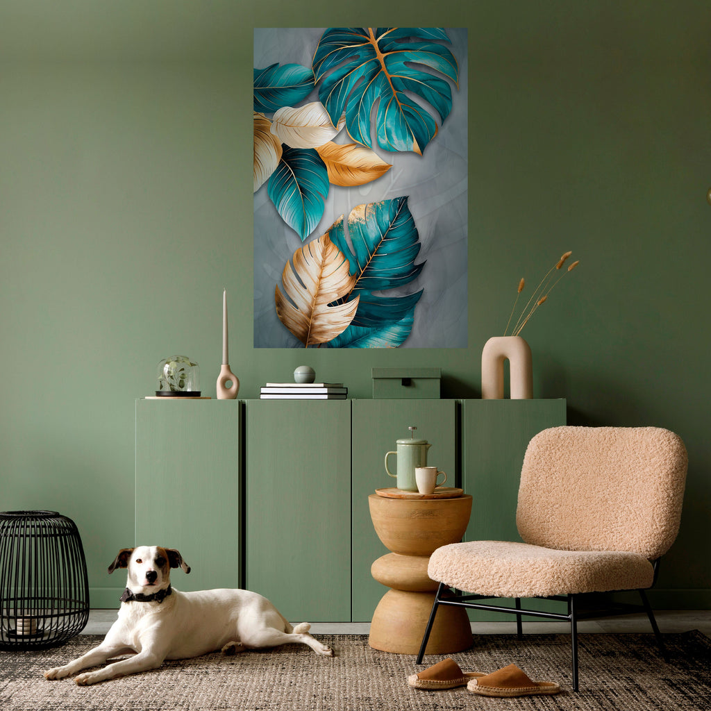 ELEGANCE IN LEAVES Poster Vertical Autocolante