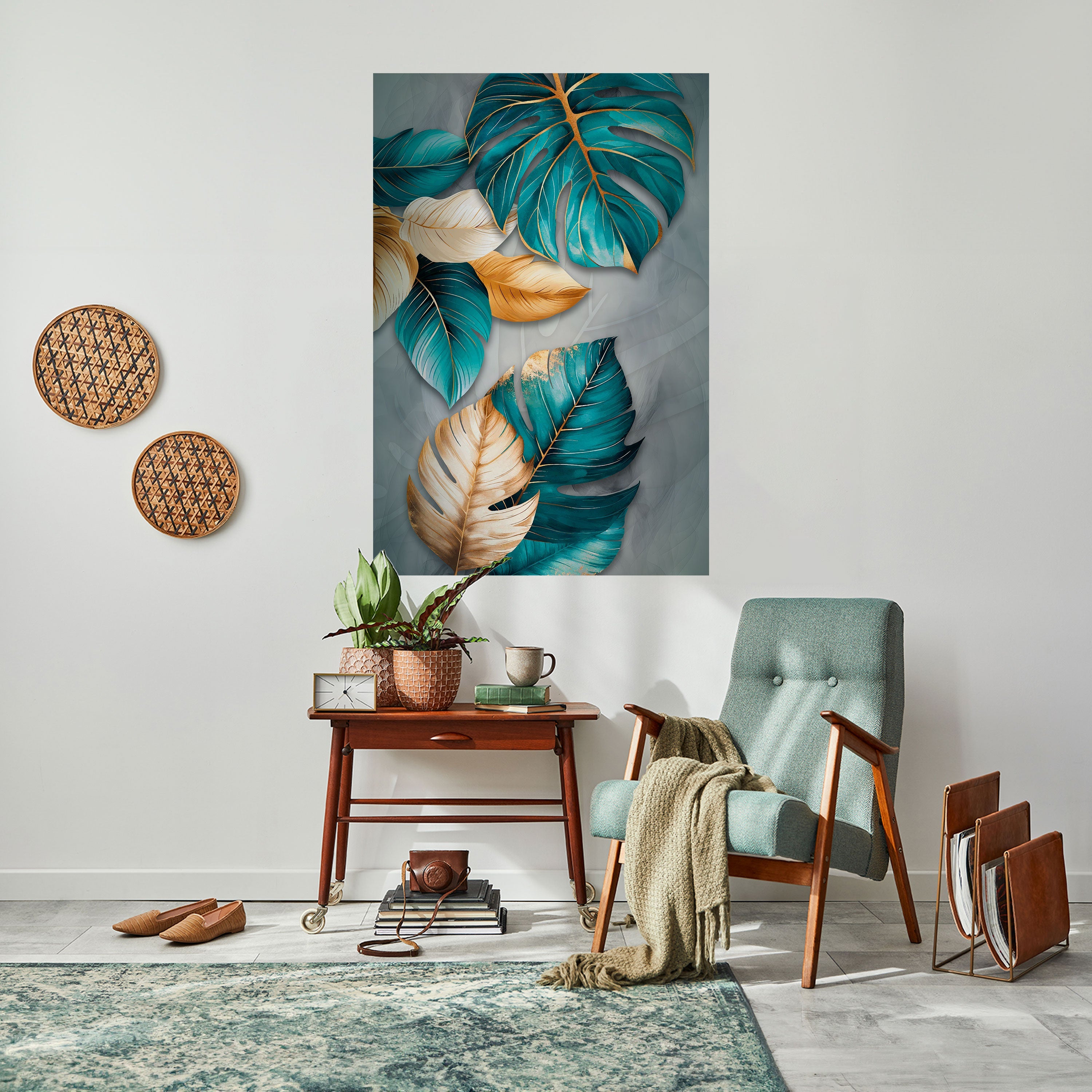 ELEGANCE IN LEAVES Poster Vertical Autocolante