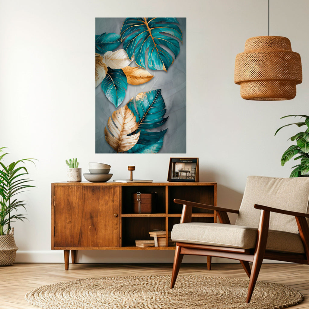 ELEGANCE IN LEAVES Poster Vertical Autocolante