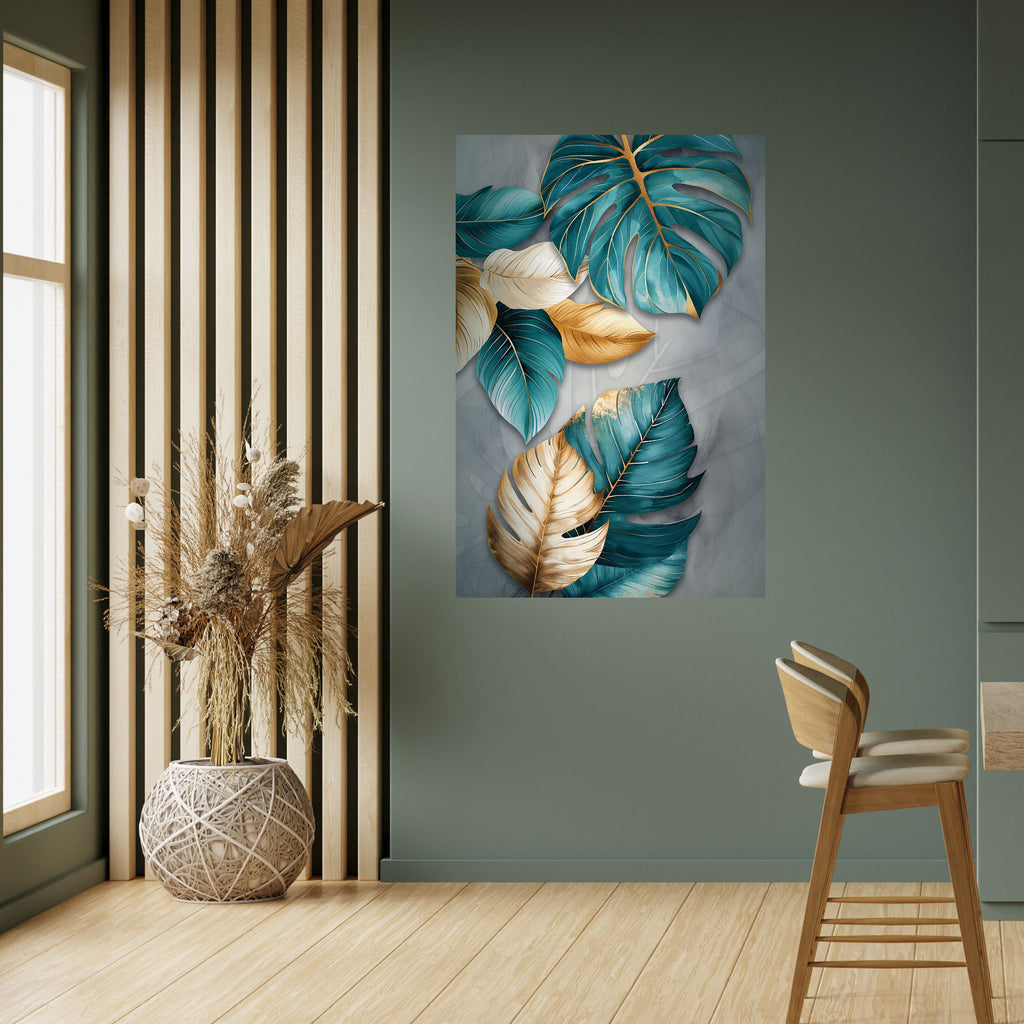 ELEGANCE IN LEAVES Poster Vertical Autocolante
