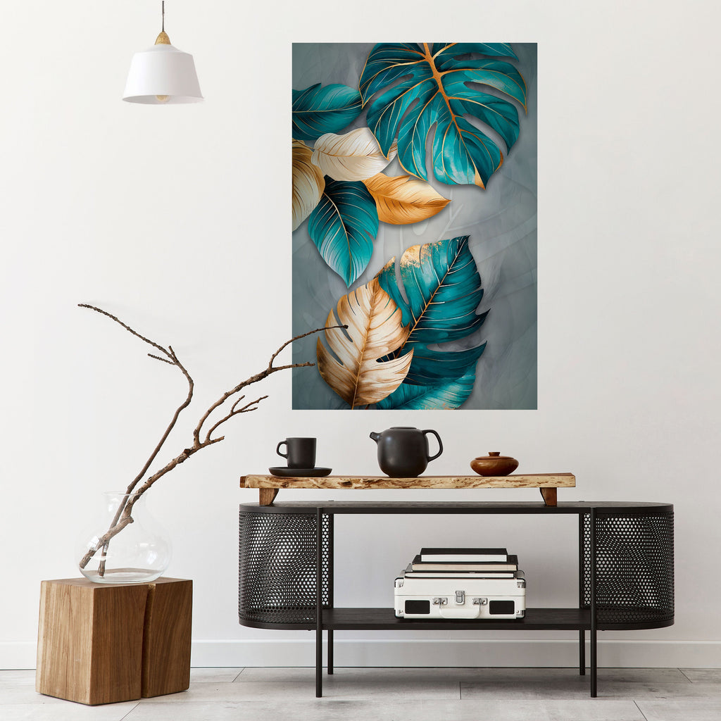 ELEGANCE IN LEAVES Poster Vertical Autocolante