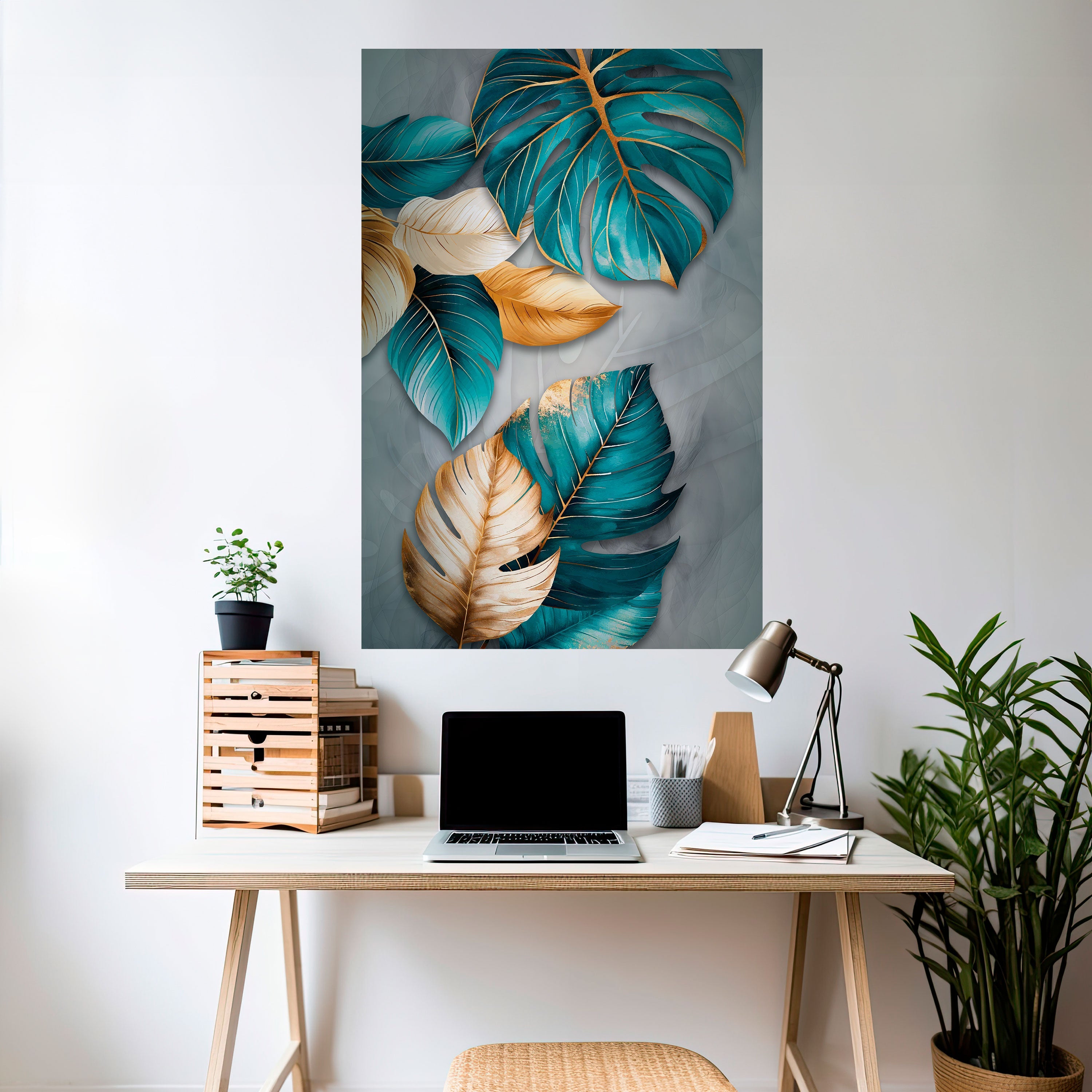 ELEGANCE IN LEAVES Poster Vertical Autocolante