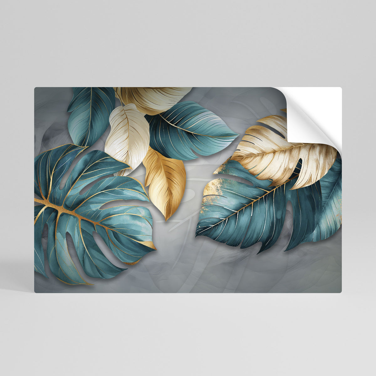 ELEGANCE IN LEAVES Póster Autocolante Horizontal