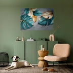 ELEGANCE IN LEAVES Peel and Stick Horizontal Poster