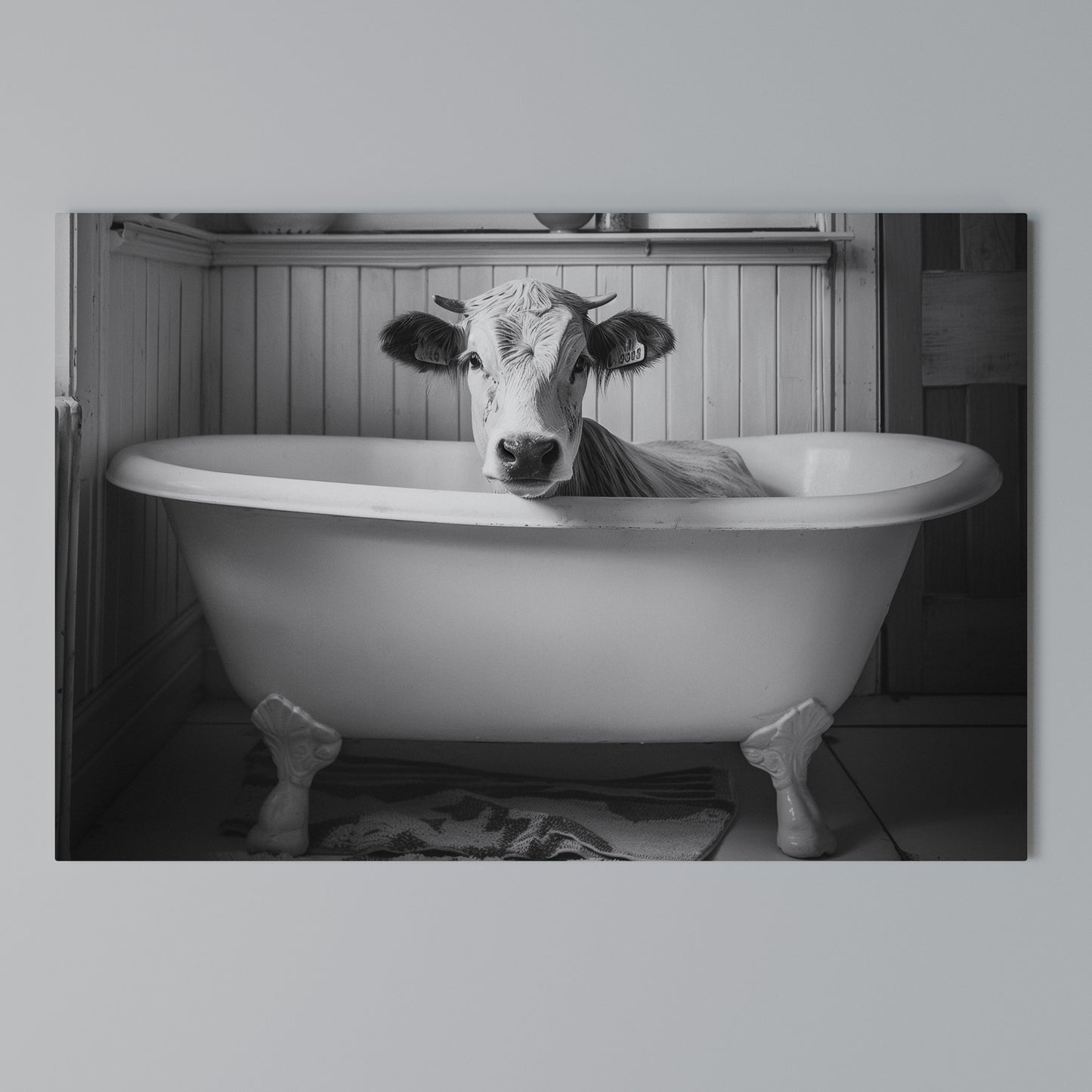 COW IN RELAXATION Horizontal Canvas Print
