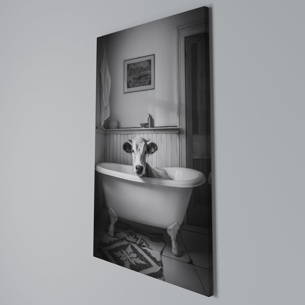 COW IN RELAXATION Quadro em tela vertical