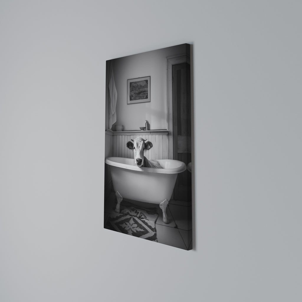 COW IN RELAXATION Quadro em tela vertical