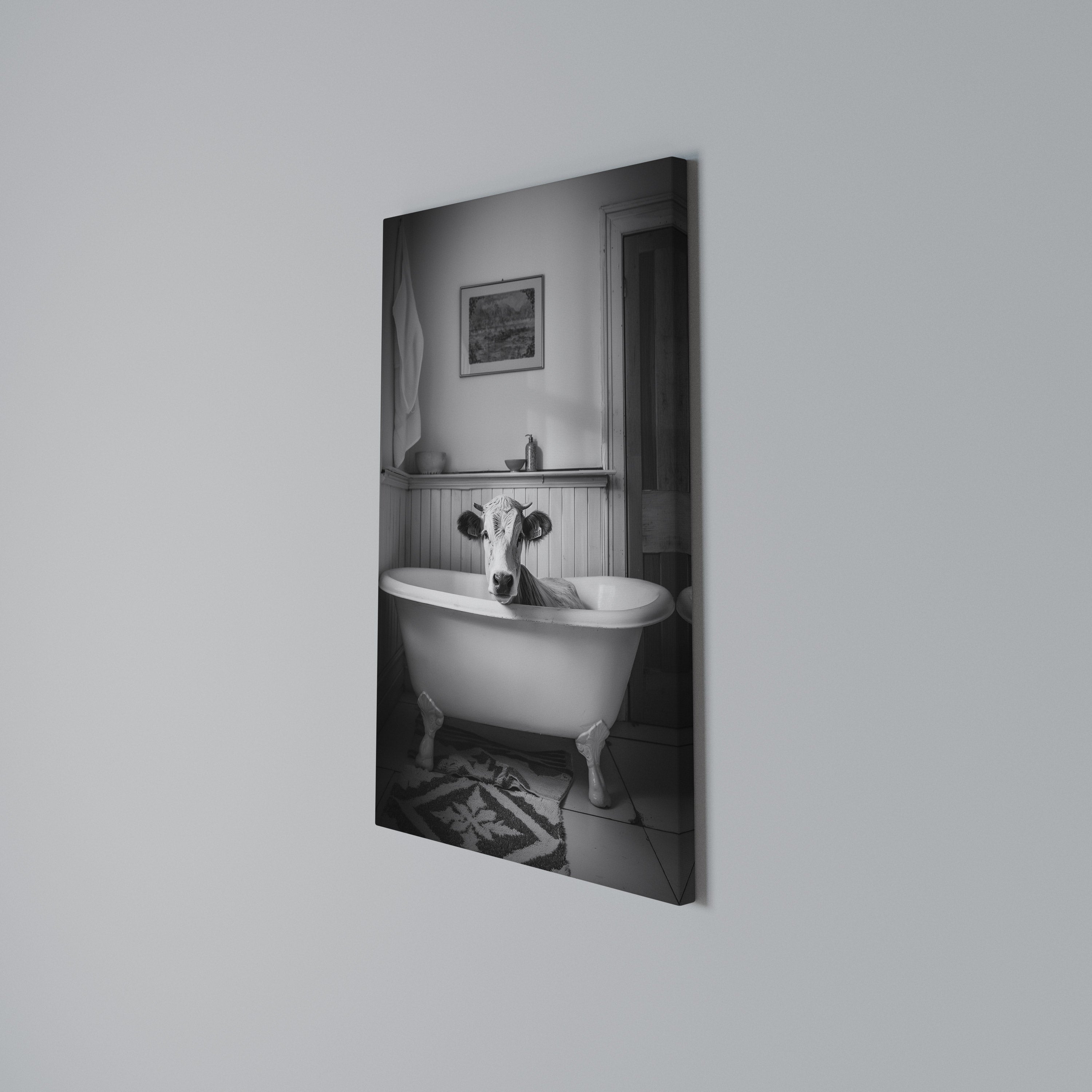 COW IN RELAXATION Quadro em tela vertical