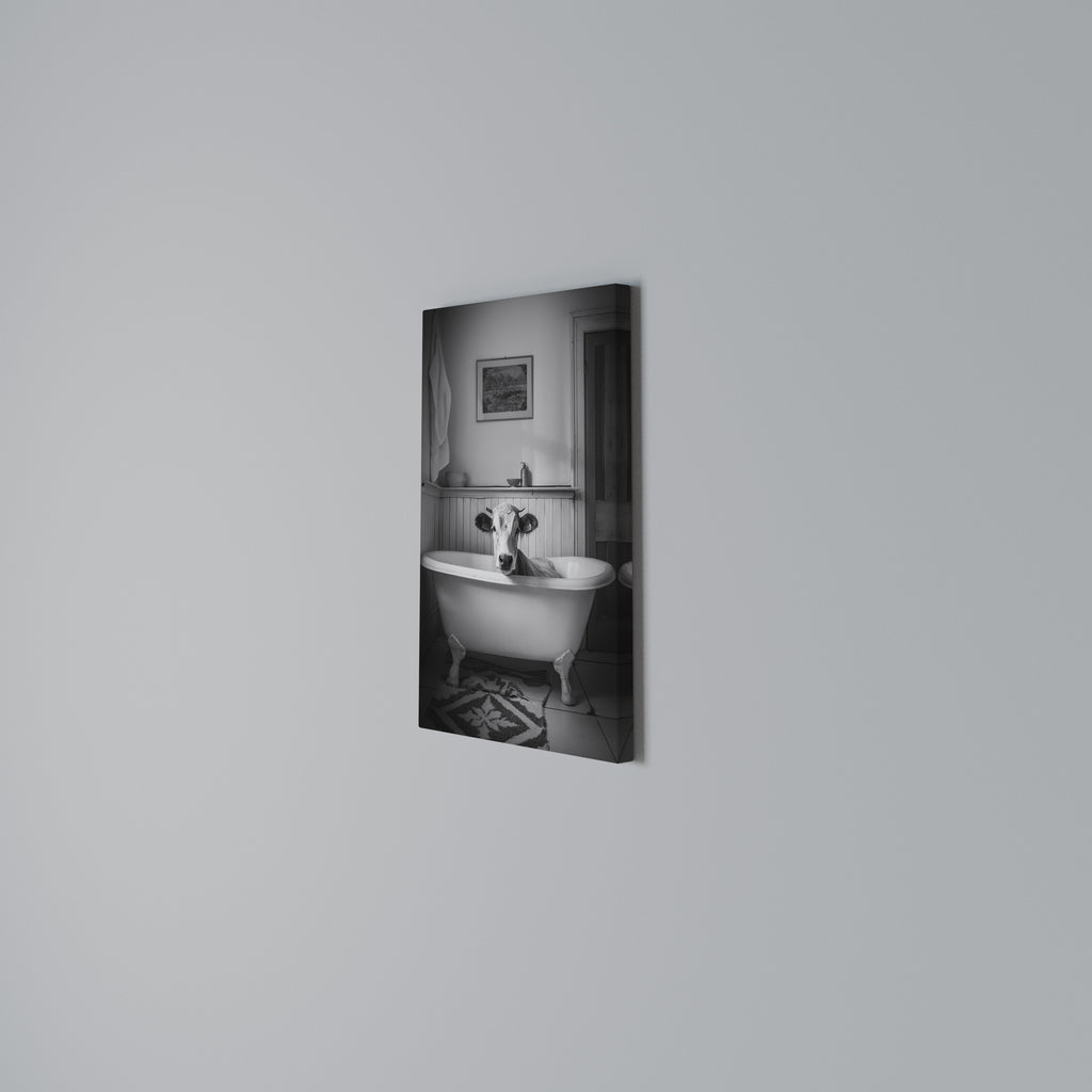 COW IN RELAXATION Quadro em tela vertical