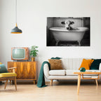 COW IN RELAXATION Peel and Stick Horizontal Poster