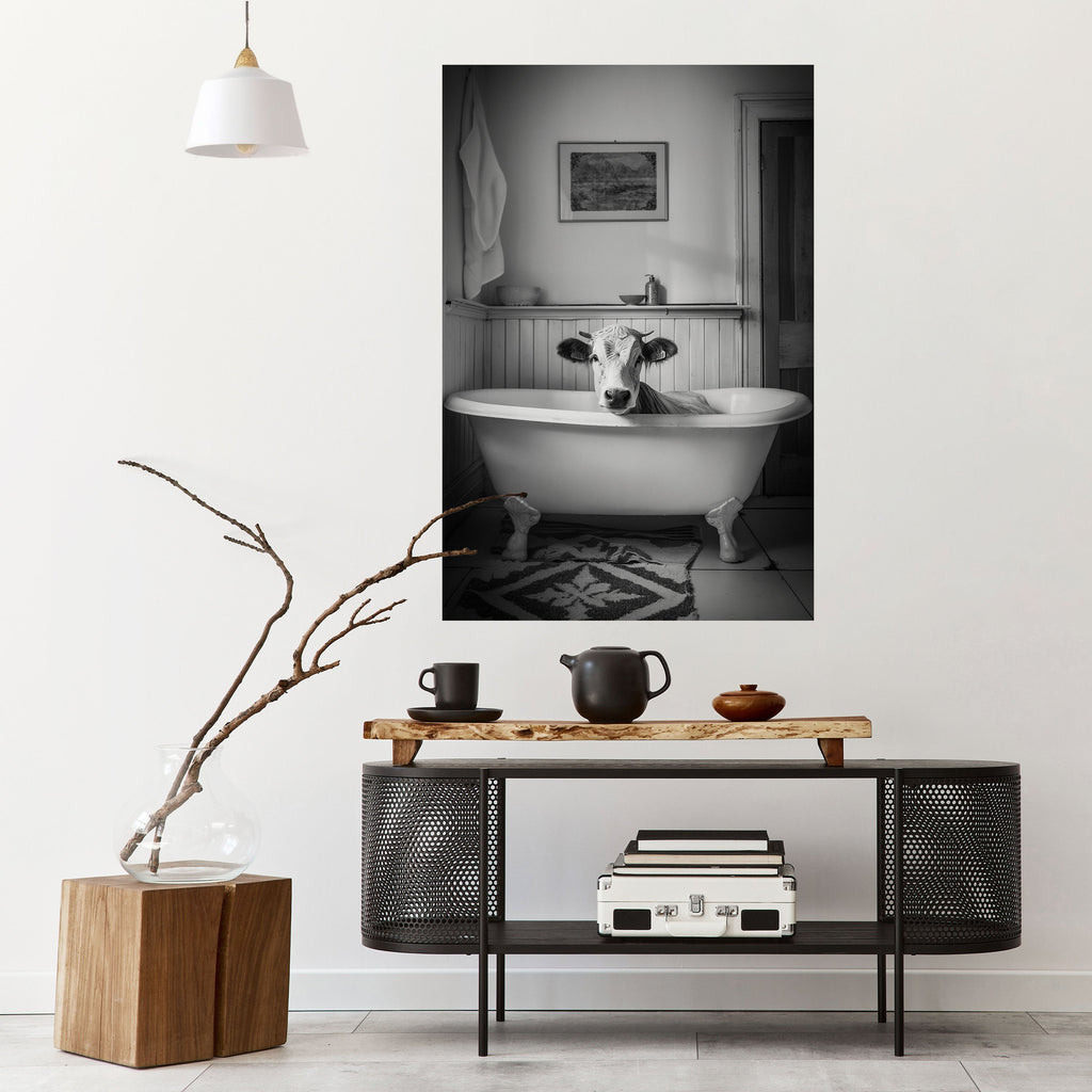 COW IN RELAXATION Poster Vertical Autocolante