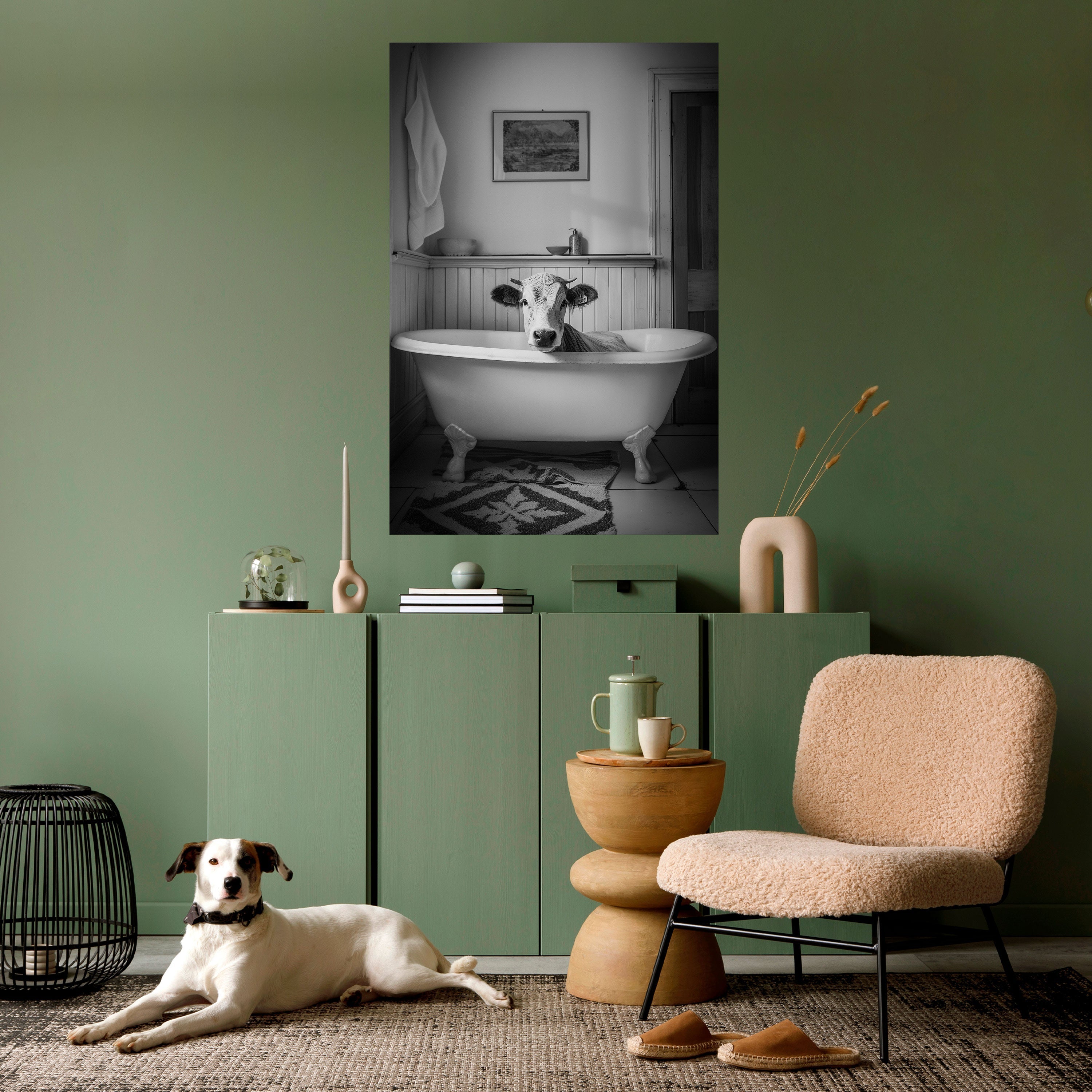 COW IN RELAXATION Poster Vertical Autocolante