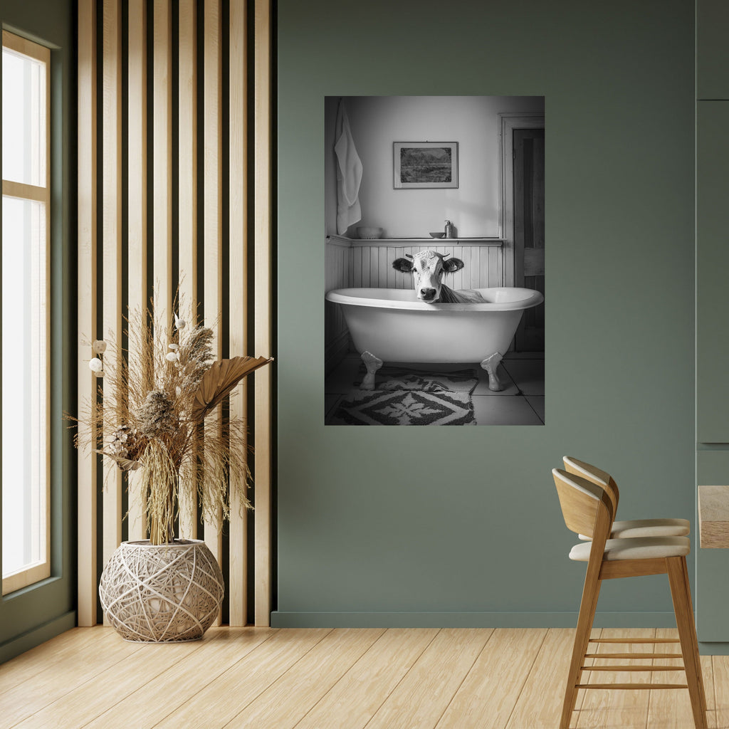 COW IN RELAXATION Poster Vertical Autocolante