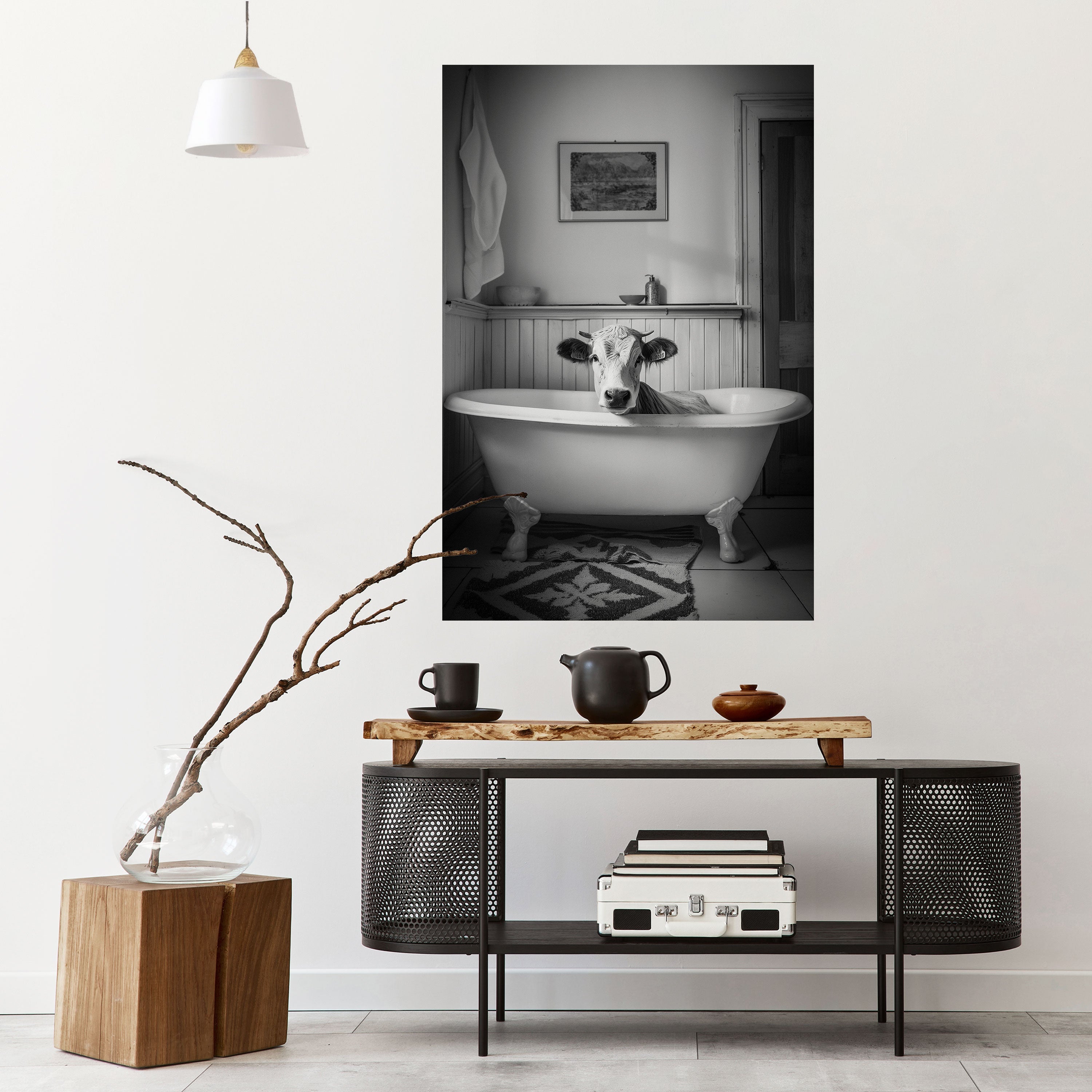 COW IN RELAXATION Poster Vertical Autocolante