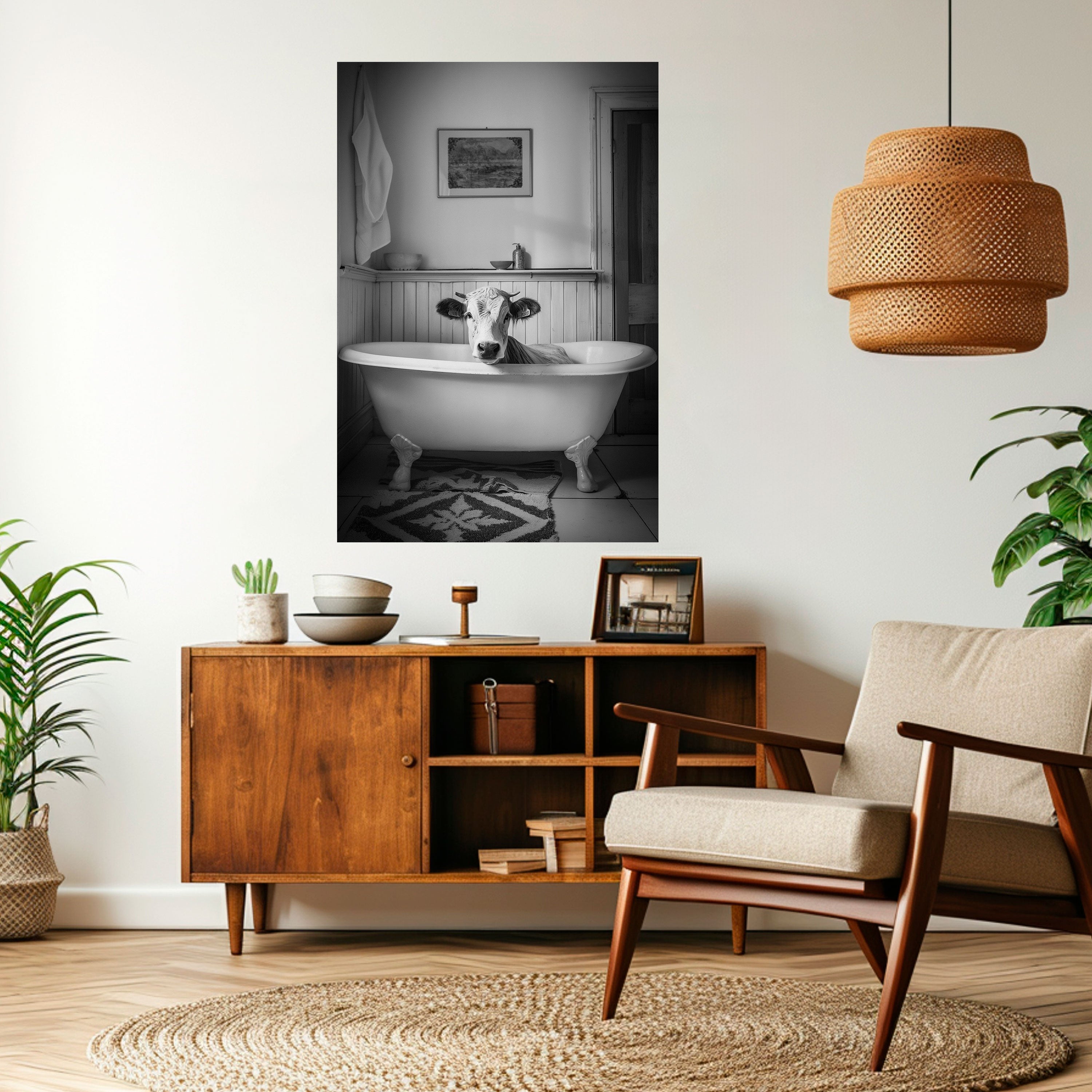 COW IN RELAXATION Poster Vertical Autocolante