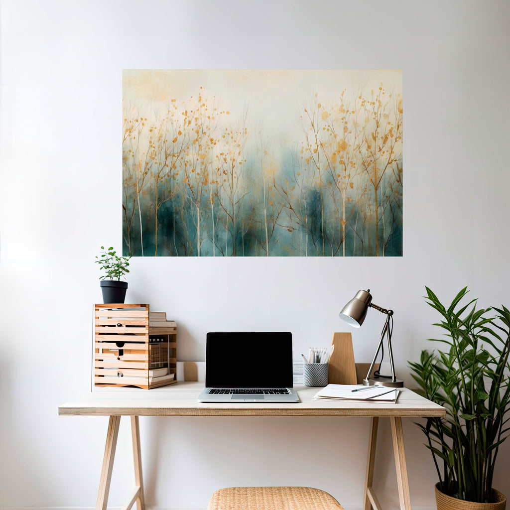 GLEAMING ASPECTS OF FALL Peel and Stick Horizontal Poster