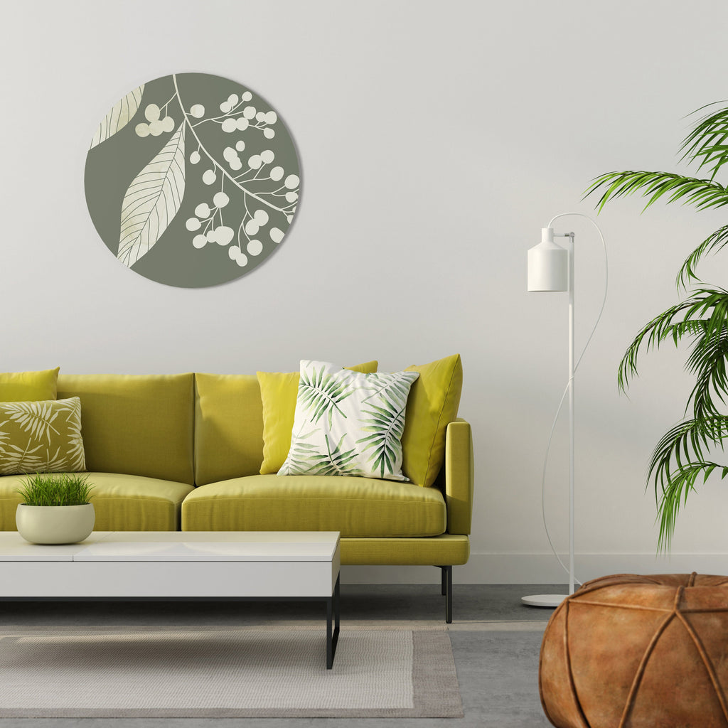 SERENE LEAFY FANTASIES Quadro Redondo Decorativo