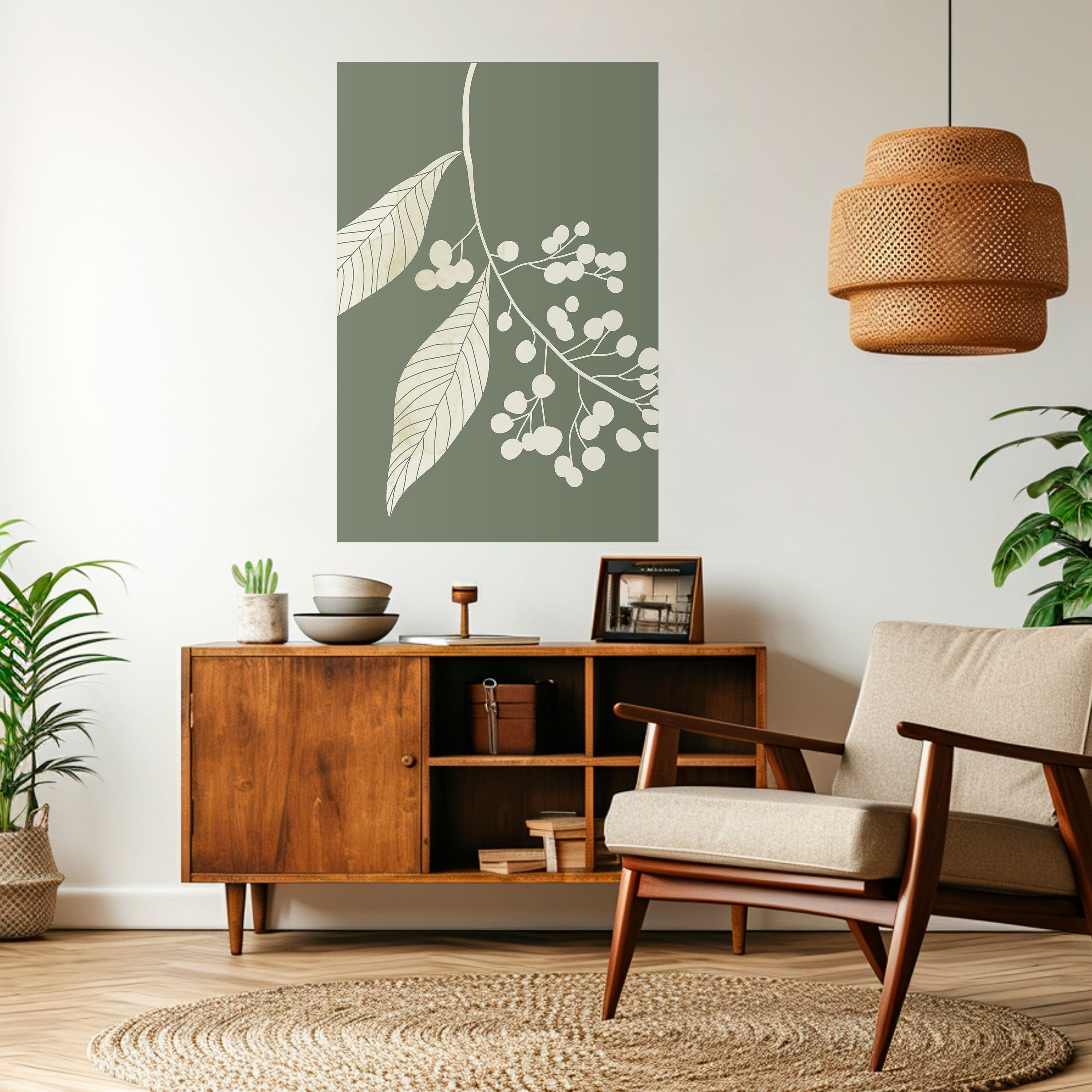 SERENE LEAFY FANTASIES Poster Vertical Autocolante