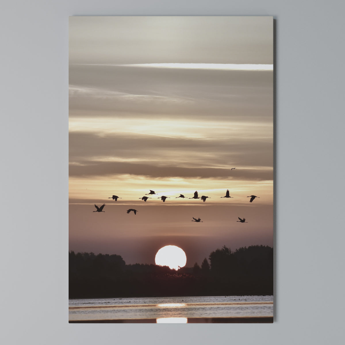 SUNSET FLIGHT SYMPHONY Quadro em tela vertical