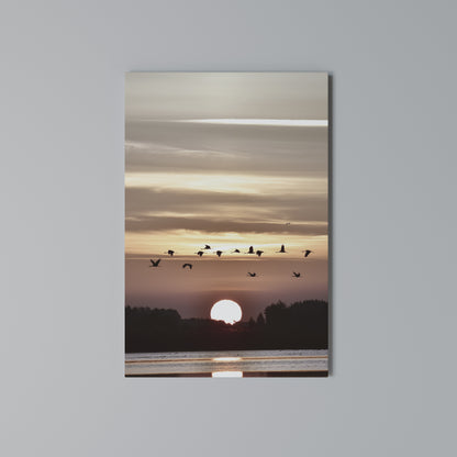 SUNSET FLIGHT SYMPHONY Quadro em tela vertical
