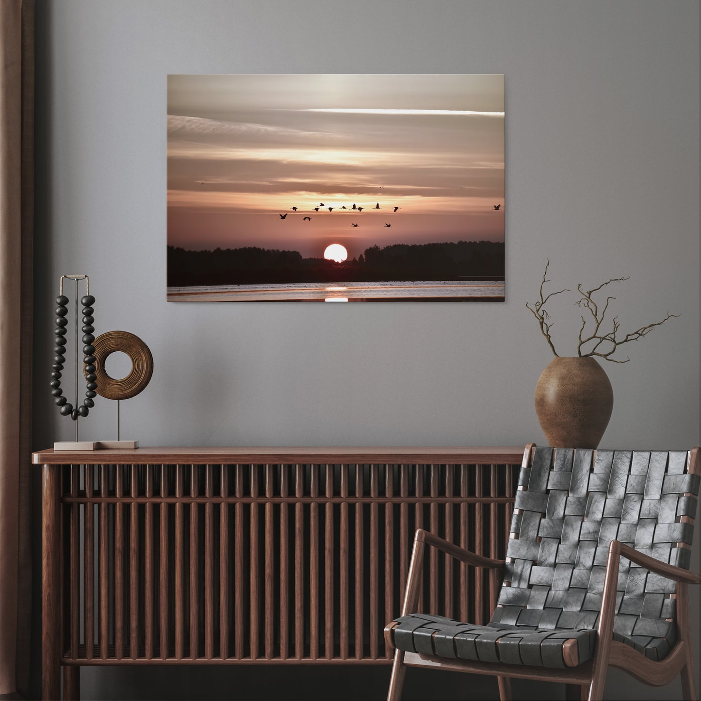 SUNSET FLIGHT SYMPHONY Horizontal Canvas Print
