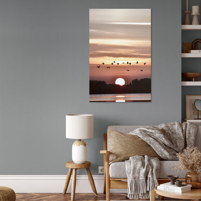 SUNSET FLIGHT SYMPHONY Quadro em tela vertical