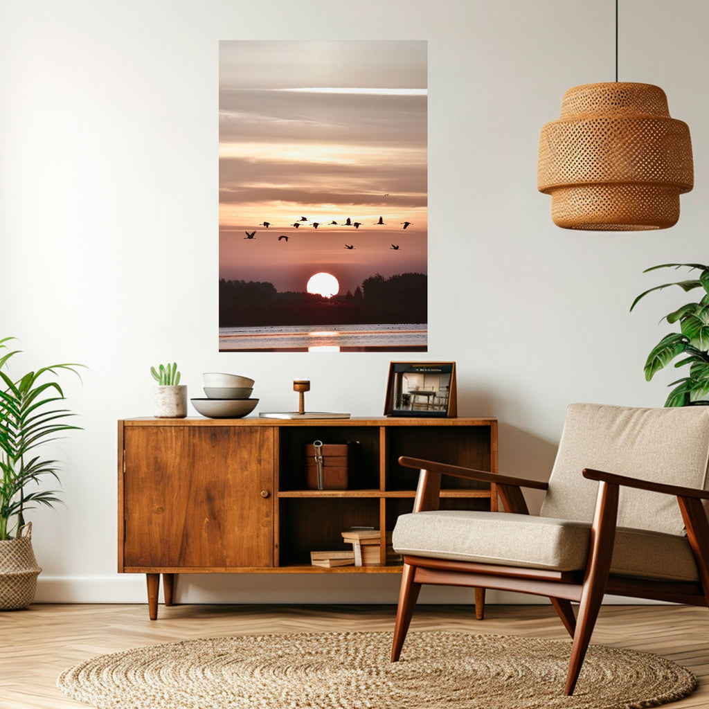 SUNSET FLIGHT SYMPHONY Poster Vertical Autocolante