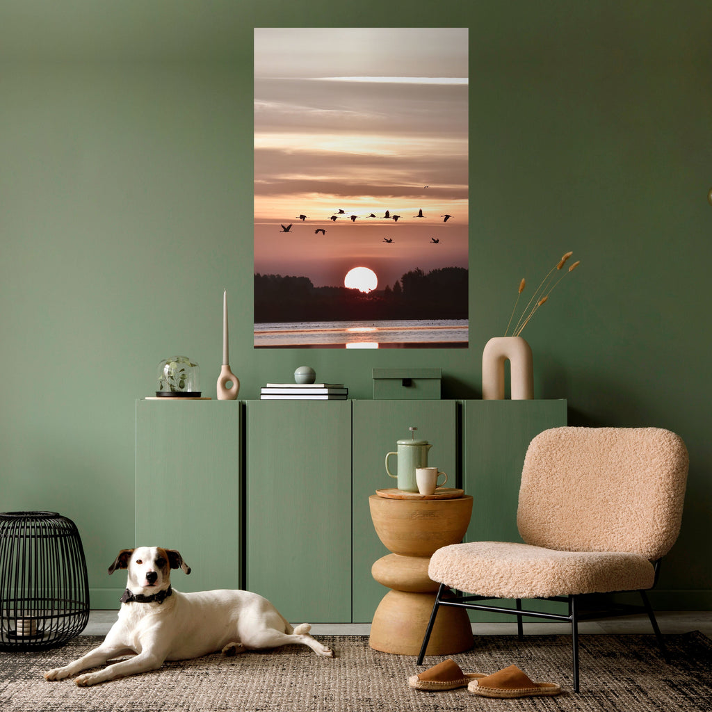 SUNSET FLIGHT SYMPHONY Poster Vertical Autocolante