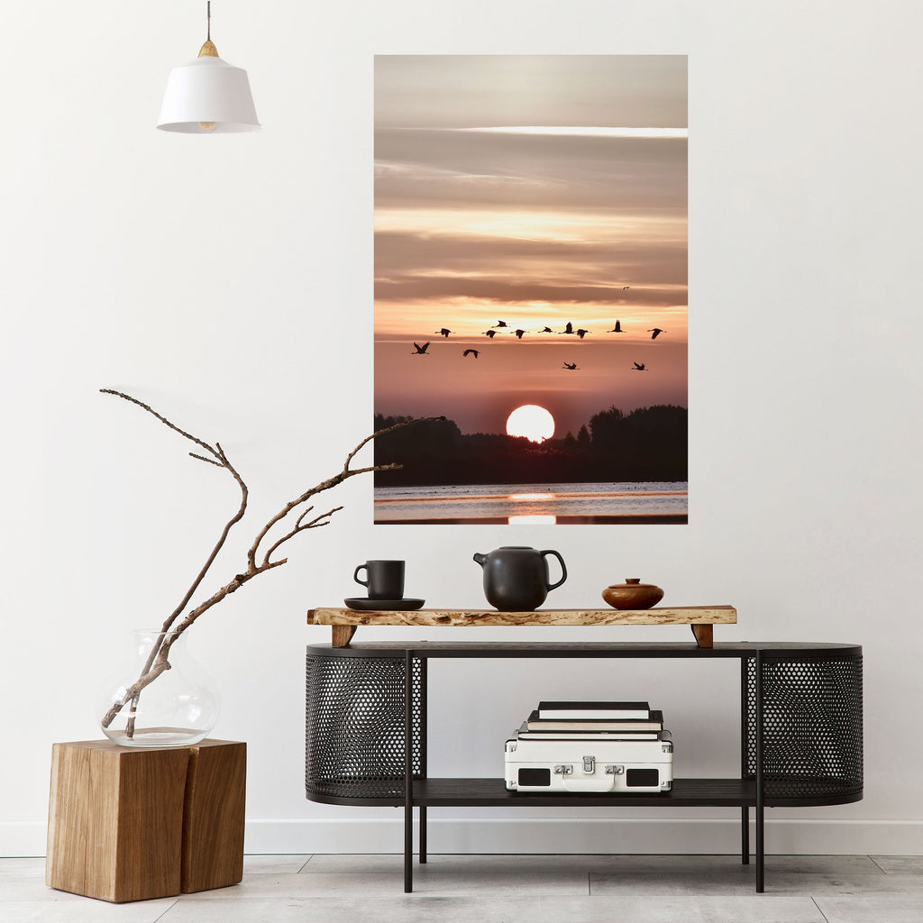 SUNSET FLIGHT SYMPHONY Poster Vertical Autocolante