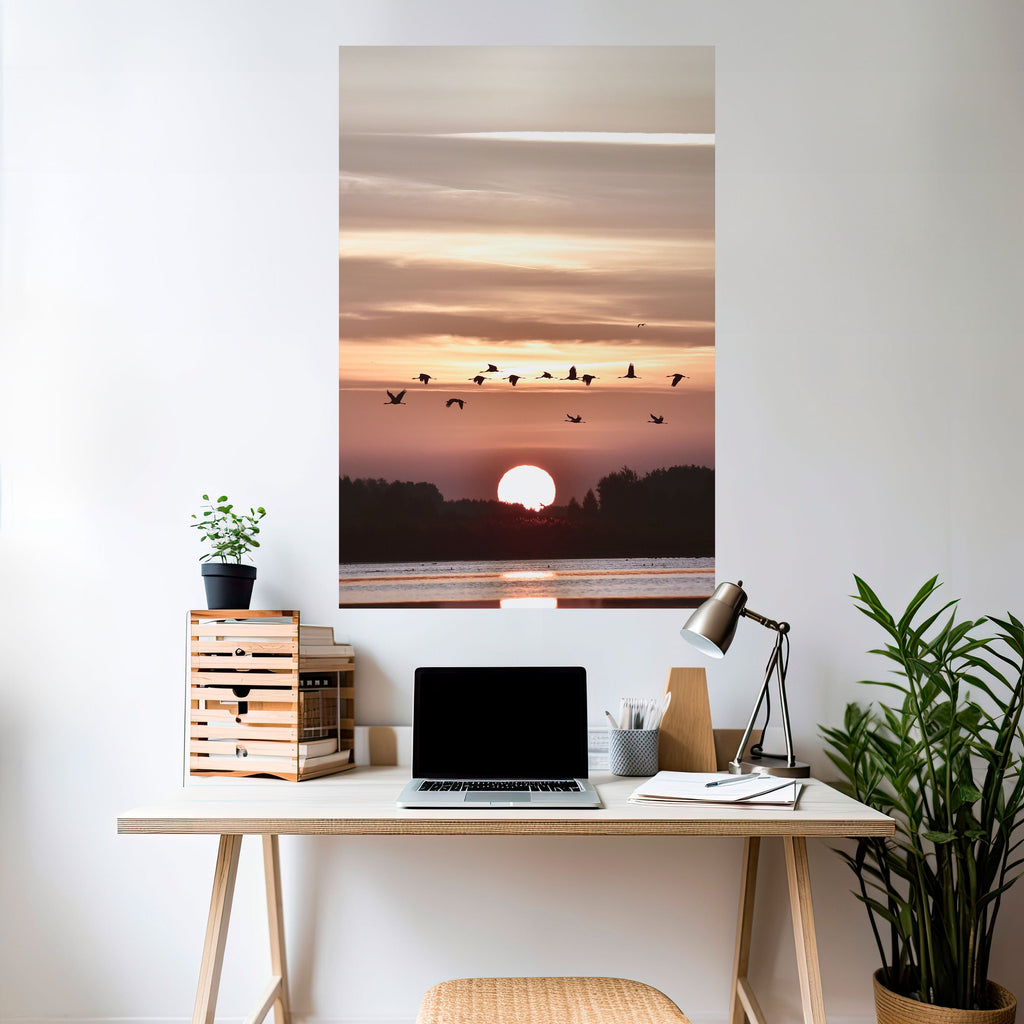 SUNSET FLIGHT SYMPHONY Poster Vertical Autocolante
