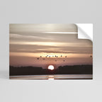SUNSET FLIGHT SYMPHONY Peel and Stick Horizontal Poster