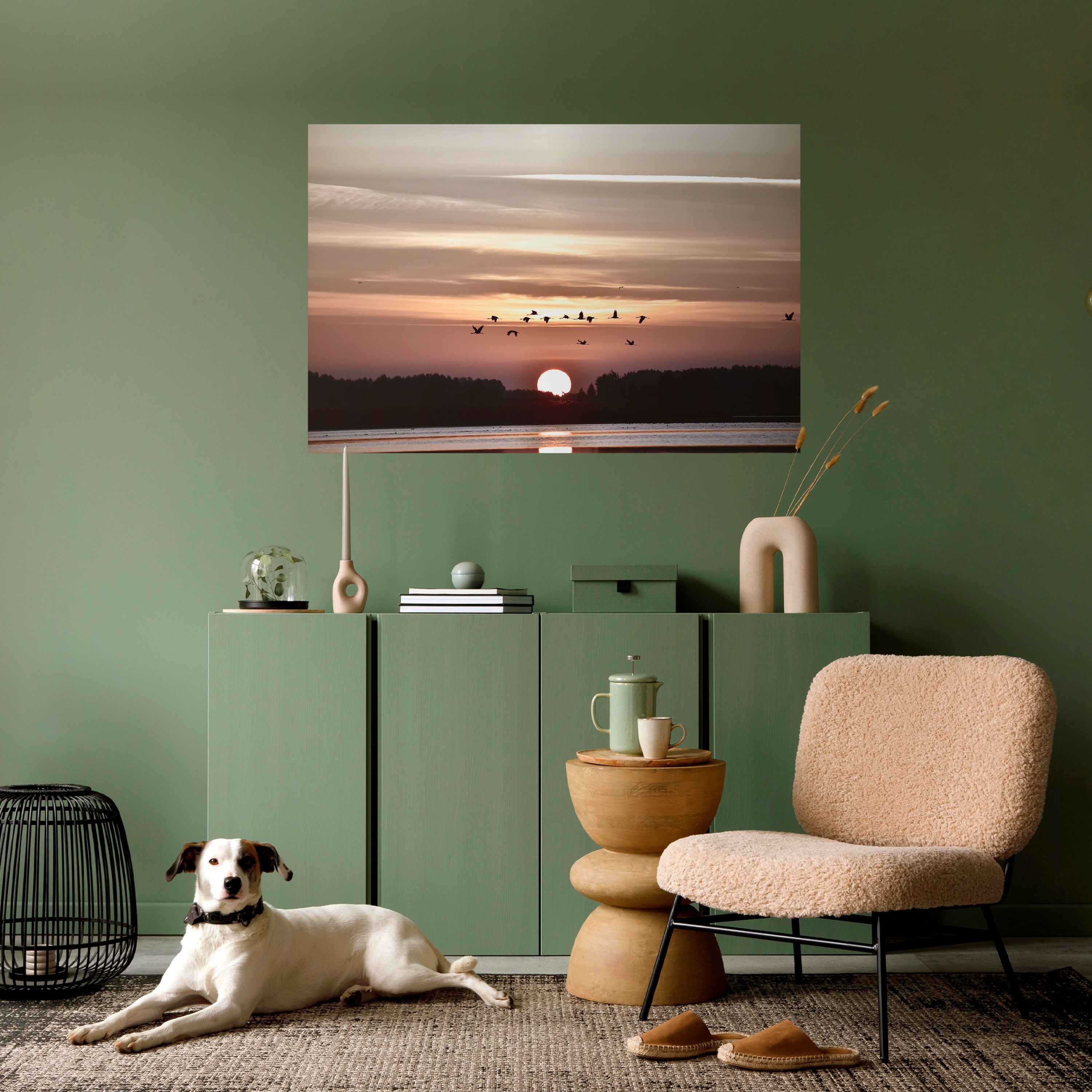 SUNSET FLIGHT SYMPHONY Peel and Stick Horizontal Poster