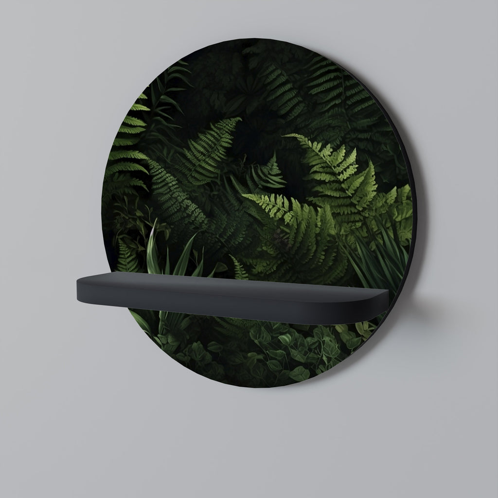 FERN SECRETS Prateleira Redonda Decorativa em Acabamento Preto