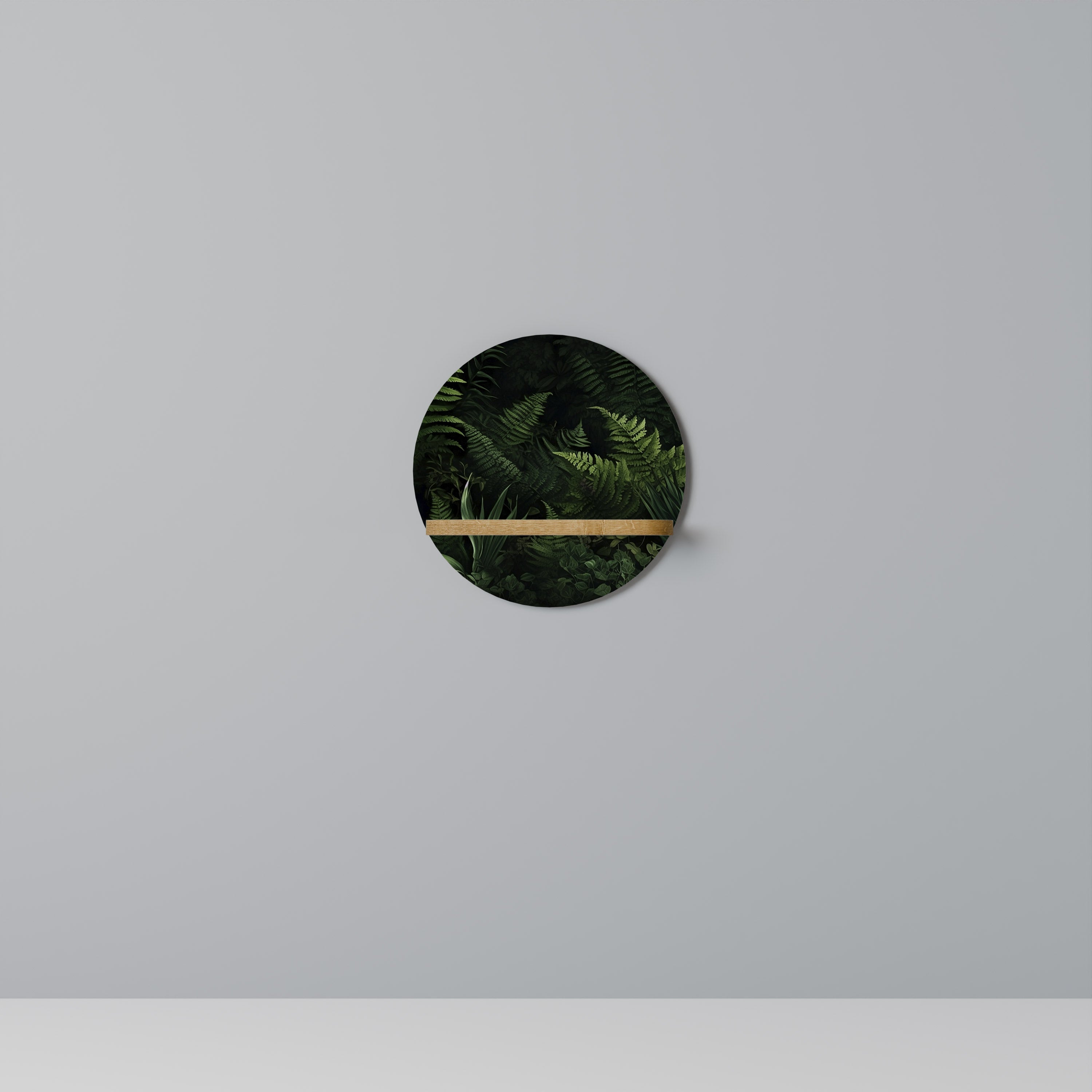 FERN SECRETS Prateleira Redonda Decorativa em Efeito Carvalho