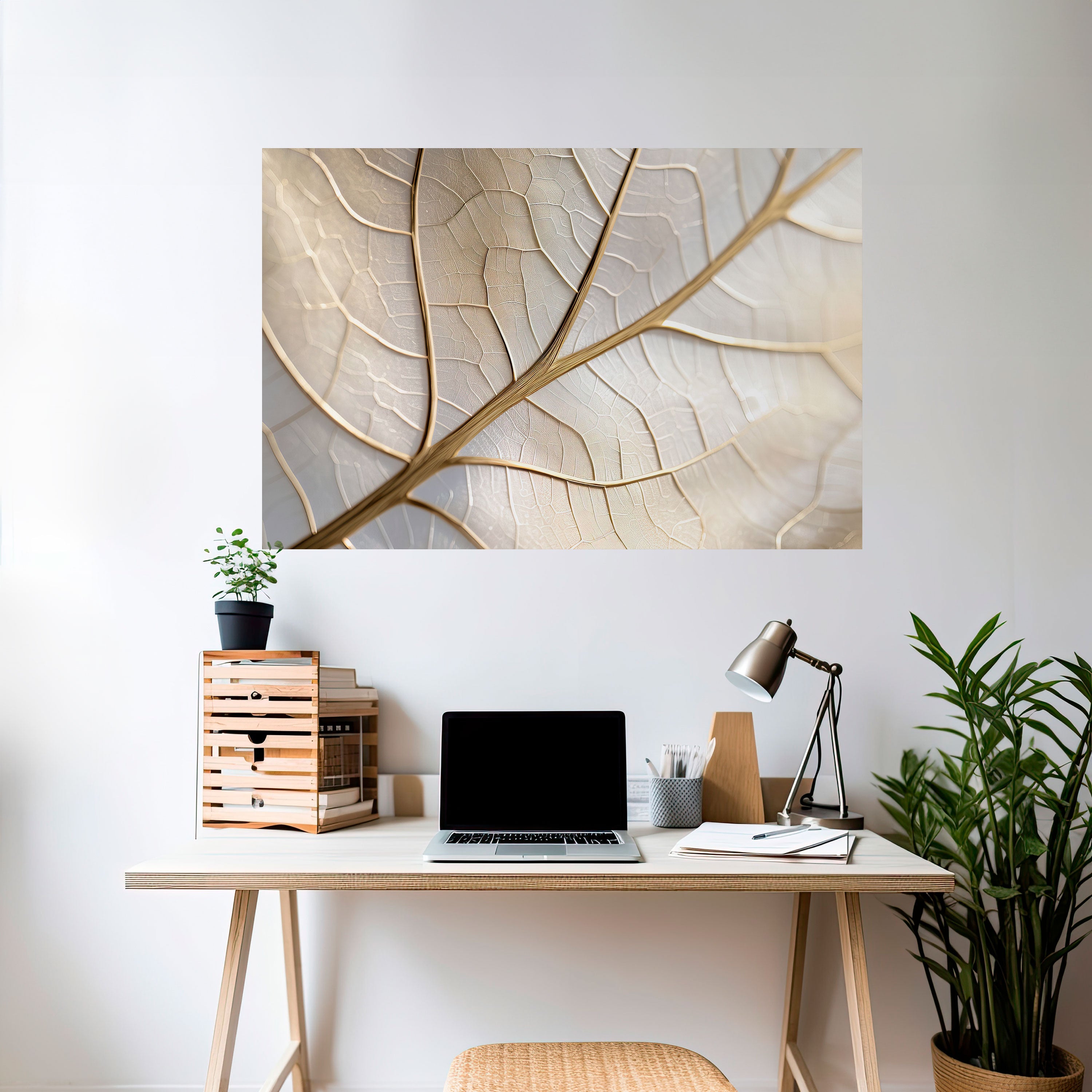 GOLDEN LEAF WHISPERS Peel and Stick Horizontal Poster